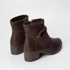 Ankle Boot Mississipi Detalhe Tiras Cruzadas Marrom