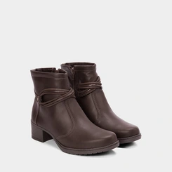 Ankle Boot Mississipi Detalhe Tiras Cruzadas Marrom