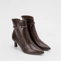 Bota Social Mississipi Salto Médio Tira Tressê Marrom