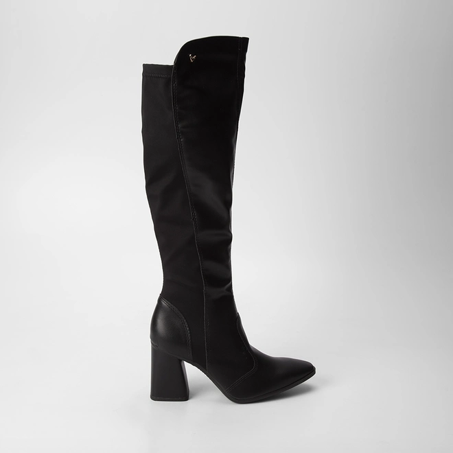 Bota Mississipi Cano Longo Salto Bloco Preta