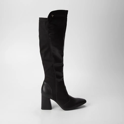 Bota Mississipi Cano Longo Salto Bloco Preta