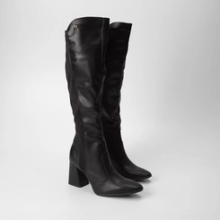 Bota Mississipi Cano Longo Salto Bloco Preta