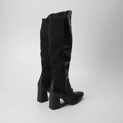 Bota Mississipi Cano Longo Salto Bloco Preta