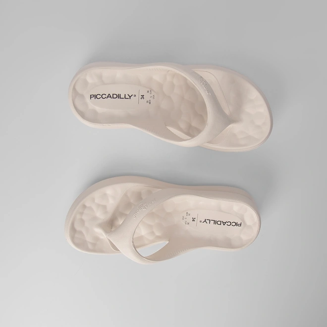 Chinelo Piccadilly Marshmallow Anabela Off White