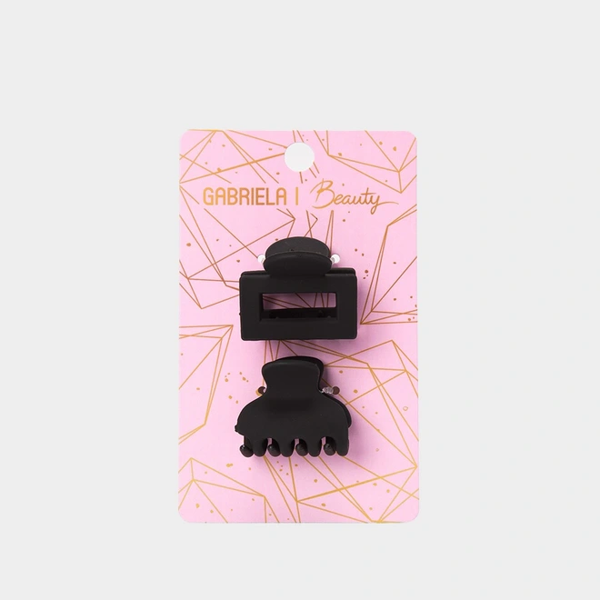 Kit 2 Prendedores De Cabelo Gabriela Beauty Preto