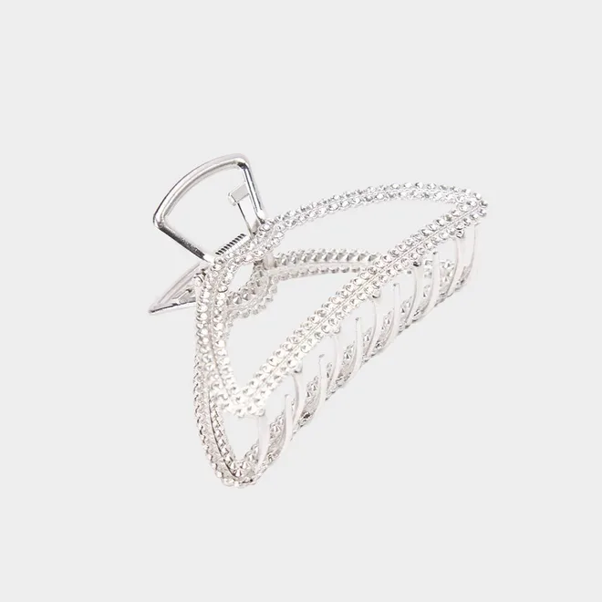 Prendedor De Cabelo Gabriela Beauty Strass Prata