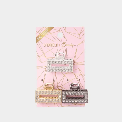 Kit 3 Prendedores De Cabelo Gabriela Beauty Strass Multicolor