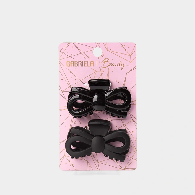 Kit 2 Prendedores De Cabelo Gabriela Beauty Laço Preto