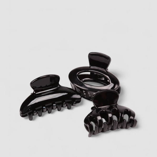 Kit 3 Prendedores De Cabelo Gabriela Beauty Preto