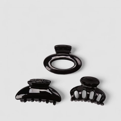 Kit 3 Prendedores De Cabelo Gabriela Beauty Preto