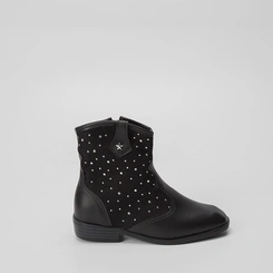 Bota Infantil Molekinha Country Texana Glam Detalhe Rebites Preto