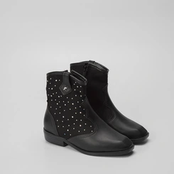 Bota Infantil Molekinha Country Texana Glam Detalhe Rebites Preto