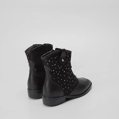 Bota Infantil Molekinha Country Texana Glam Detalhe Rebites Preto