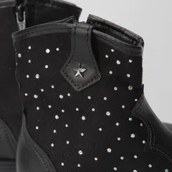 Bota Infantil Molekinha Country Texana Glam Detalhe Rebites Preto