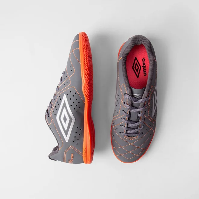 Chuteira Futsal Umbro Neo Striker Laranja & Cinza
