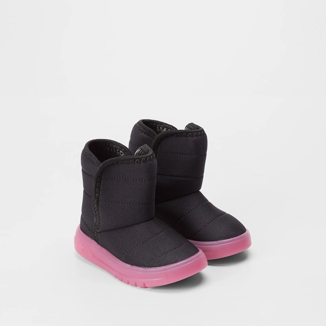 Bota Infantil Molekinha Comfy Detalhe Estrela Preto & Rosa