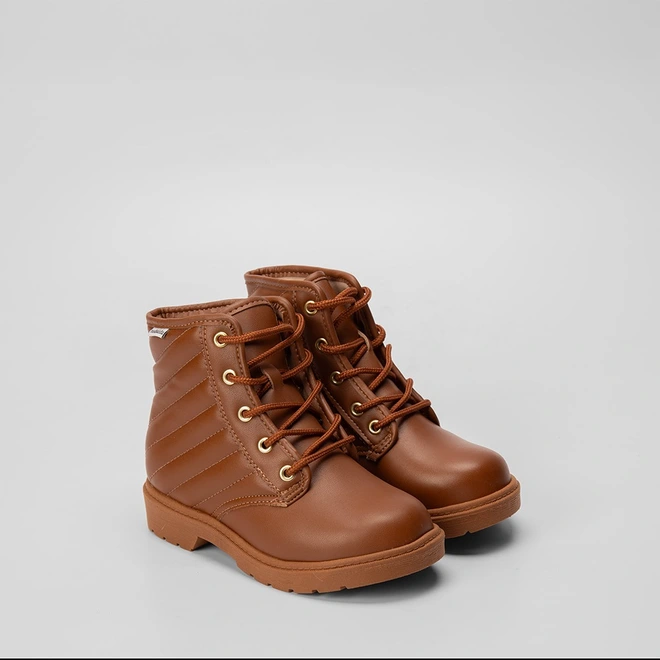 Bota Coturno Infantil Molekinha Detalhe Soft Caramelo