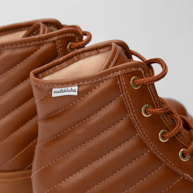 Bota Coturno Infantil Molekinha Detalhe Soft Caramelo