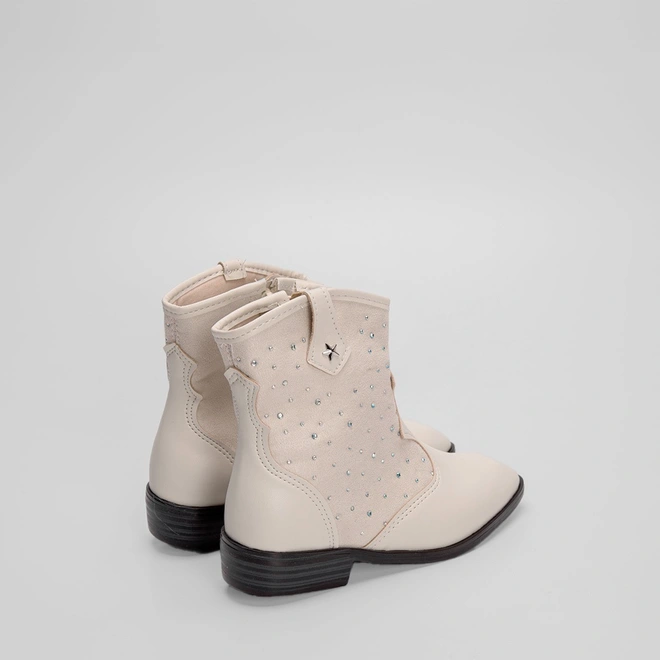 Bota Infantil Molekinha Country Texana Rebites Off White