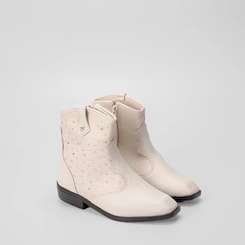 Bota Infantil Molekinha Country Texana Rebites Off White