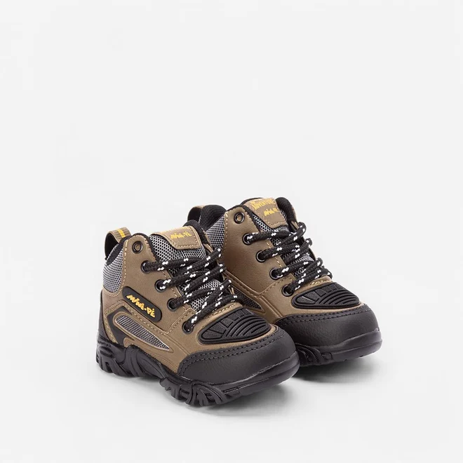 Bota Coturno Bebê Mini-Pé Adventure Marrom & Preto