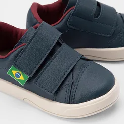 Tênis Bebê Vertus Detalhe Tira Dupla Contato Marinho