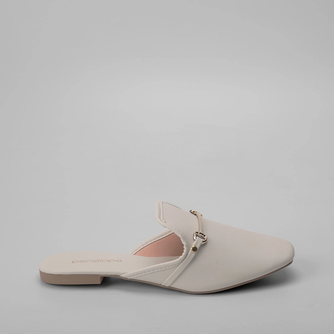 Mule Penélope Fivela Slim Off White
