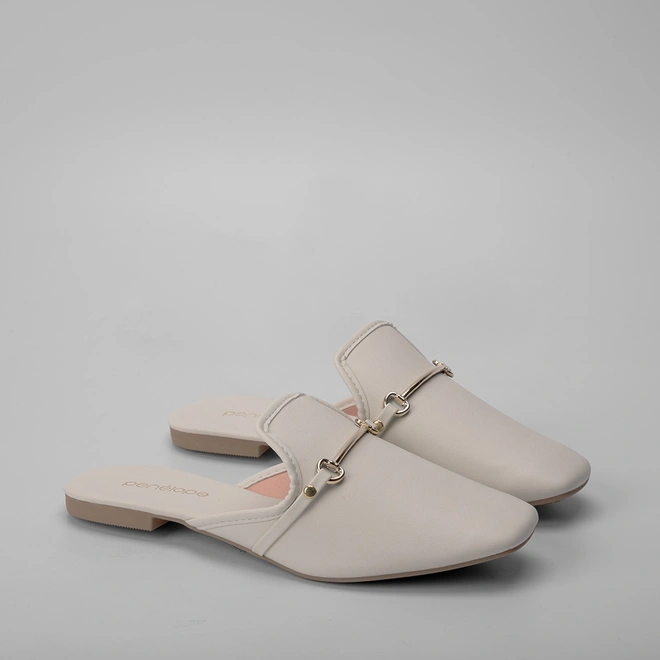 Mule Penélope Fivela Slim Off White