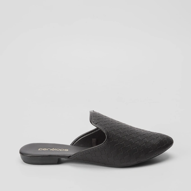 Mule Penélope Textura Tressê Preto