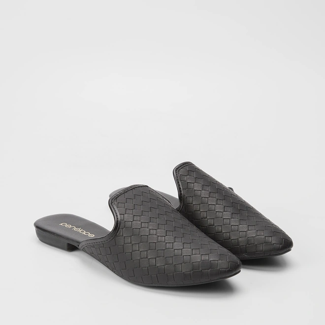 Mule Penélope Textura Tressê Preto