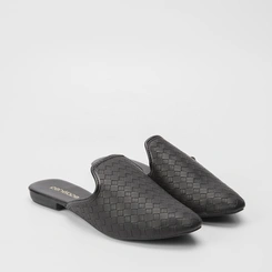 Mule Penélope Textura Tressê Preto