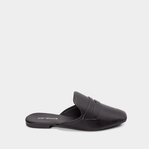 Mule Penélope Tira Recorte Preto