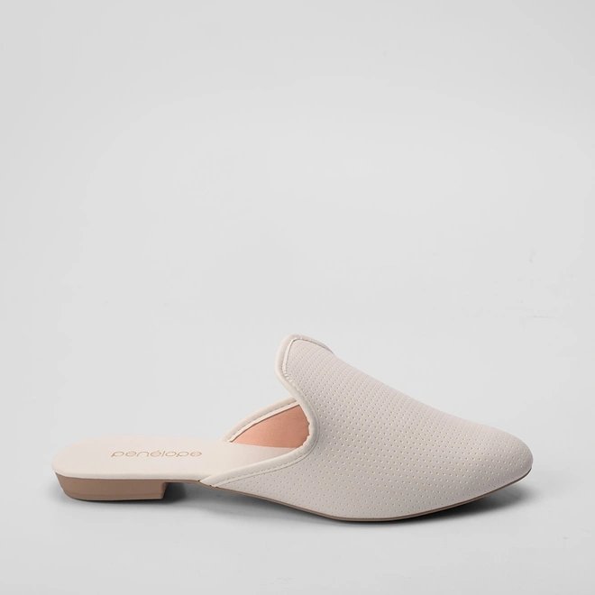 Mule Feminino Penélope Perfuros Off White