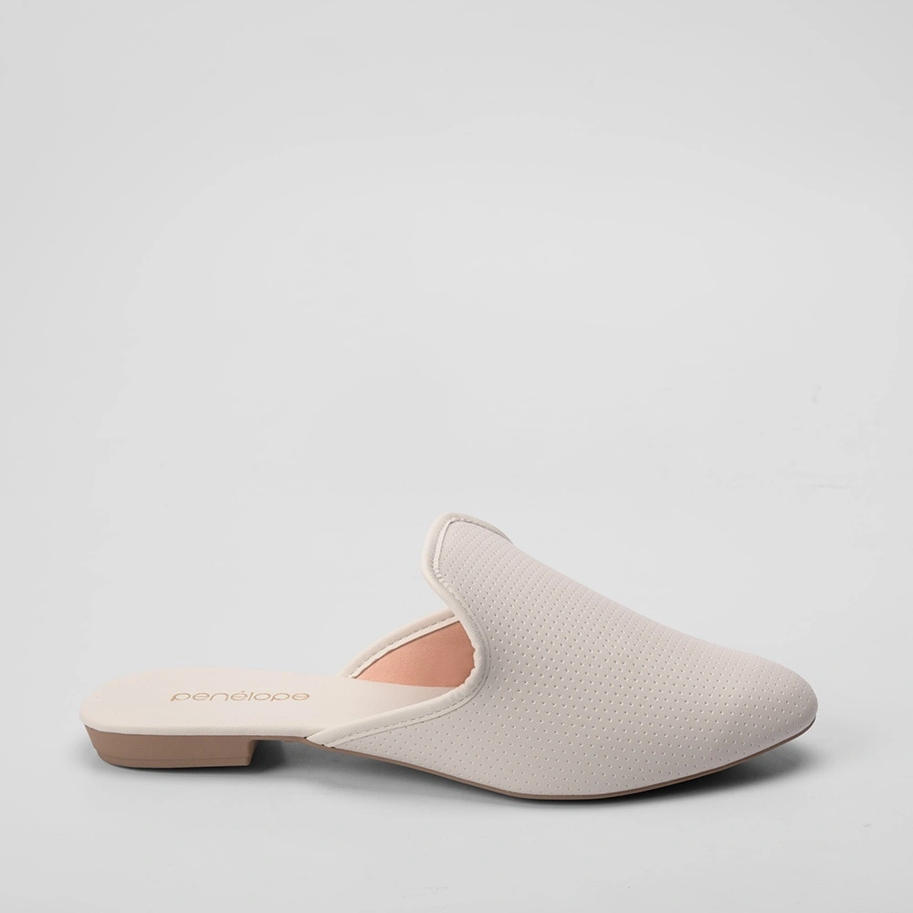 Mule Feminino Penélope Perfuros Off White