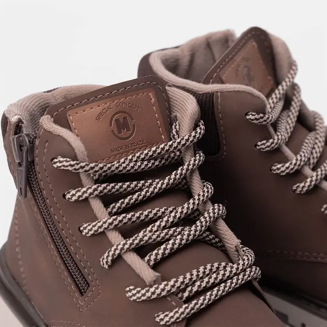 Bota Coturno Infantil Molekinho Zíper Lateral Marrom Escuro