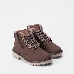 Bota Coturno Infantil Molekinho Zíper Lateral Marrom Escuro