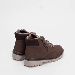 Bota Coturno Infantil Molekinho Zíper Lateral Marrom Escuro