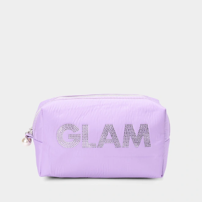 Necessaire Qualis Glam Ziper Pérola Lilás