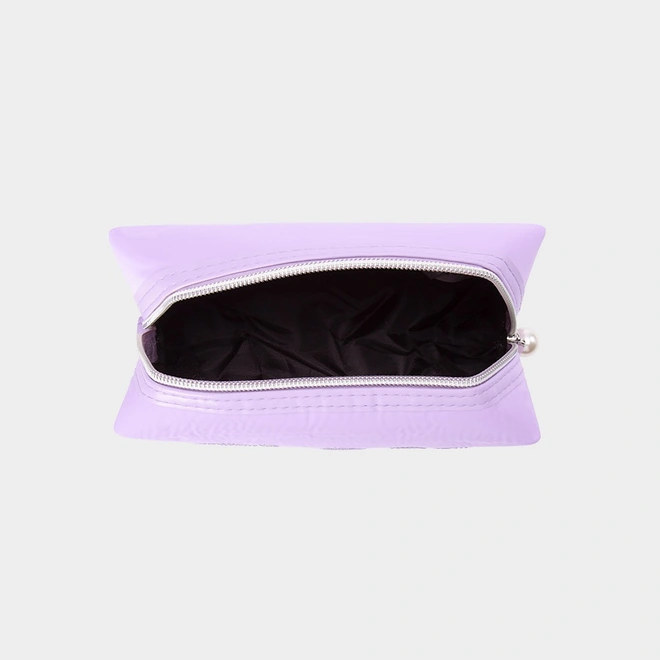 Necessaire Qualis Glam Ziper Pérola Lilás