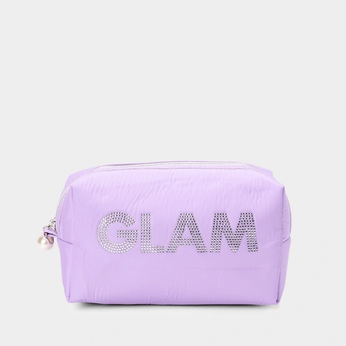 Necessaire Qualis Glam Ziper Pérola Lilás