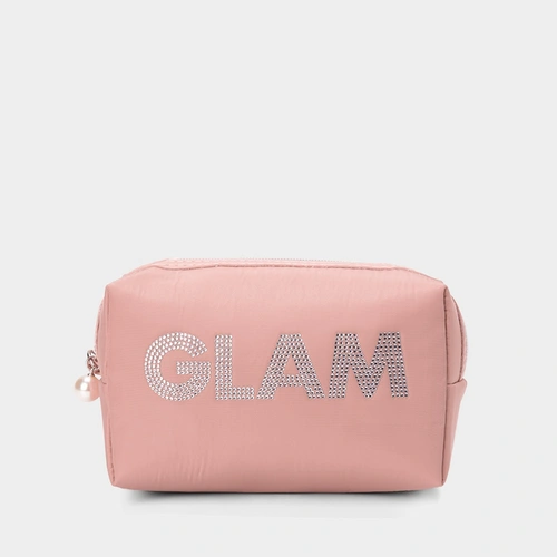Necessaire Qualis Glam Ziper Pérola Rosa