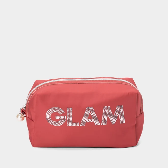 Necessaire Qualis Glam Ziper Pérola Vermelho
