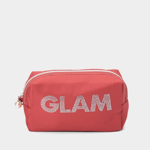 Necessaire Qualis Glam Ziper Pérola Vermelho