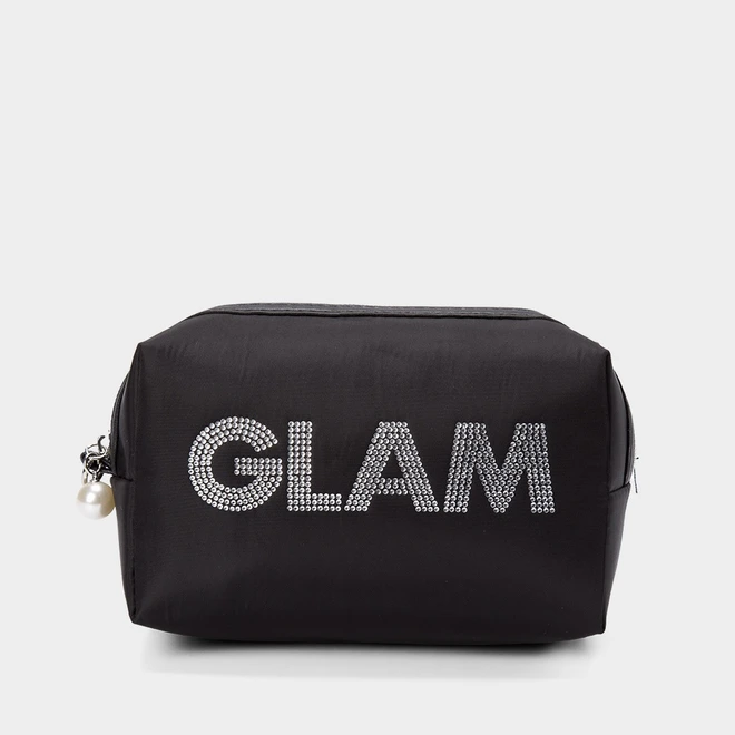 Necessaire Qualis Glam Ziper Pérola Preto