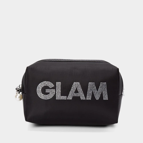 Necessaire Qualis Glam Ziper Pérola Preto