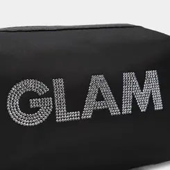 Necessaire Qualis Glam Ziper Pérola Preto