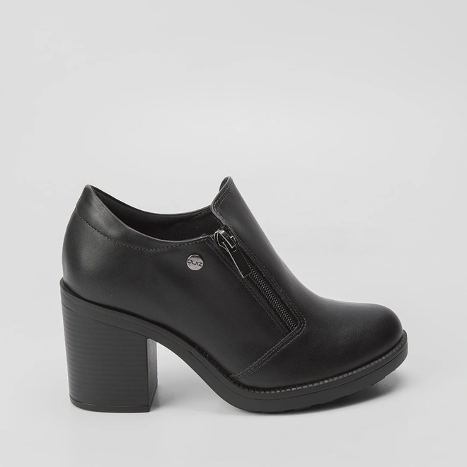 Sapato Oxford Quiz Ziper Lateral Preto