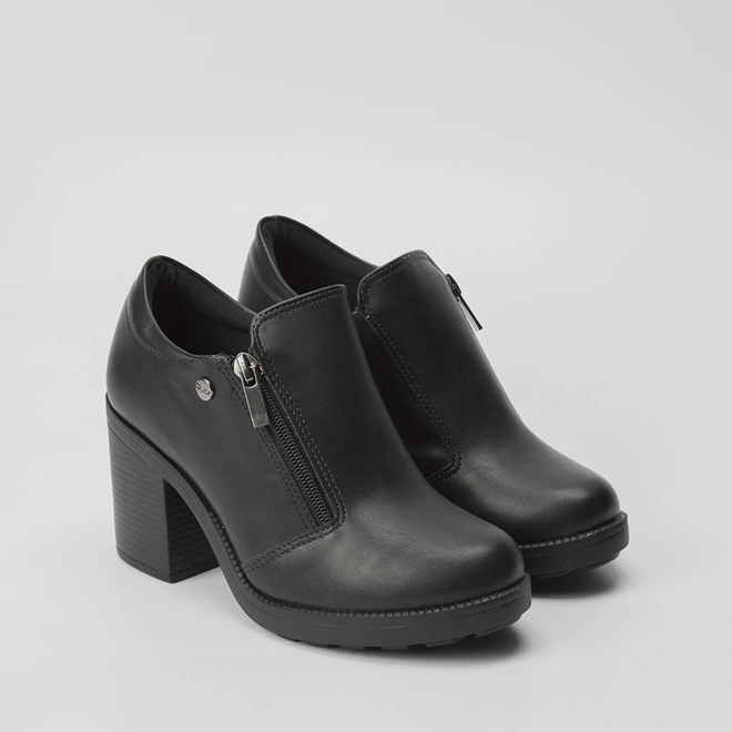 Sapato Oxford Quiz Ziper Lateral Preto