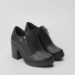 Sapato Oxford Quiz Ziper Lateral Preto