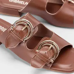 Tamanco Gabriela Detalhe Fivela Caramelo